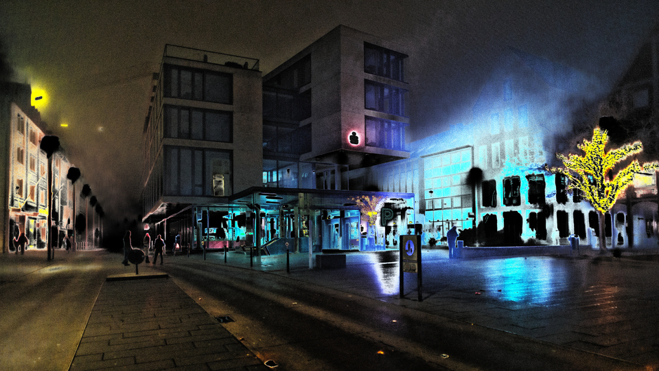 Dark Lights with Burning Tree - ID 002158