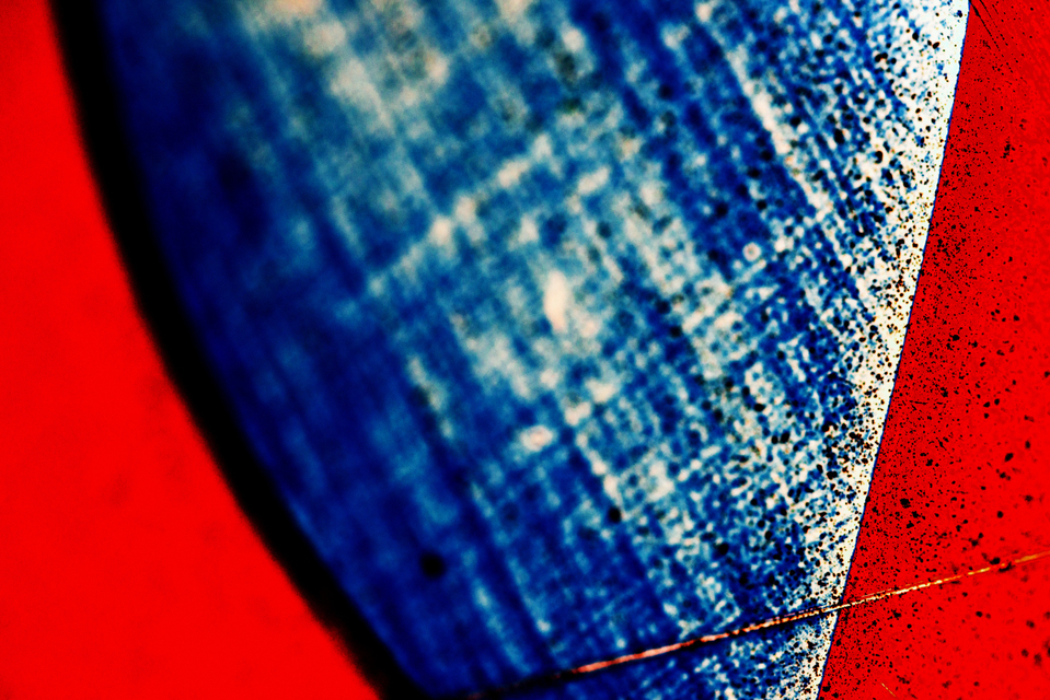 Blue on White with Red IV - ID 002860