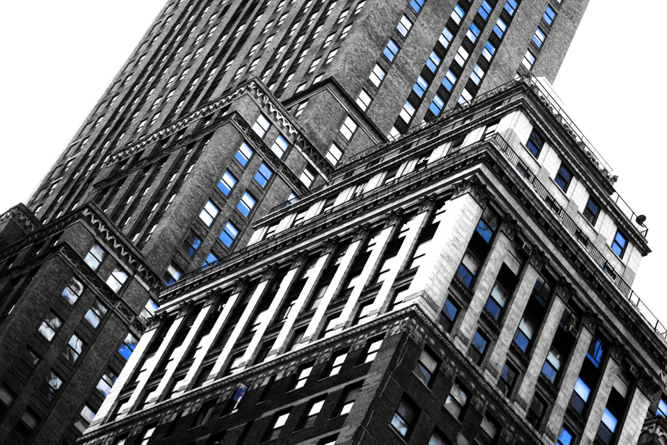 Blue Windows in Old Building - ID 009990