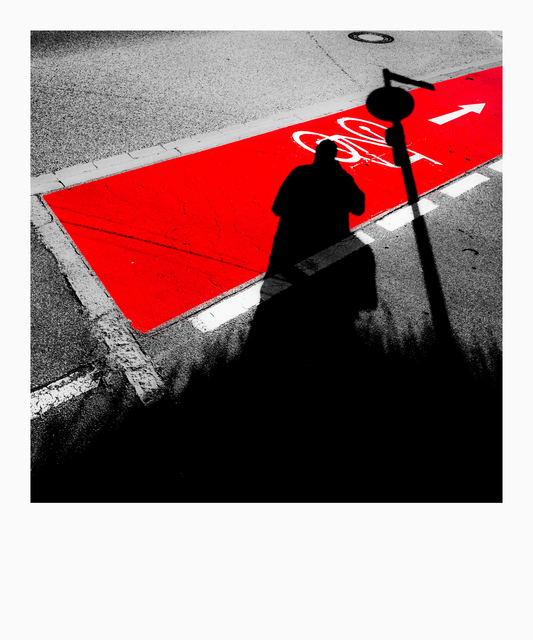 Black Shadow on White Bike - ID 012120