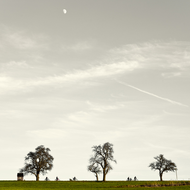 Moon over Cyclists - ID 013042