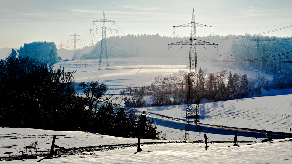 Snow Valley with Power Lines I - ID 014217